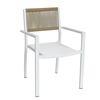 Πολυθρόνα Κήπου HORUS Λευκό/Καφέ Αλουμίνιο/Rattan 56x58x83cm