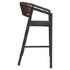 Σκαμπό Bar SANTORINI Μαύρο/Φυσικό Αλουμίνιο/Rattan 55x56x99cm
