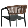 Σκαμπό Bar SANTORINI Μαύρο/Φυσικό Αλουμίνιο/Rattan 55x56x99cm
