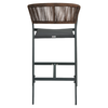 Σκαμπό Bar SANTORINI Μαύρο/Φυσικό Αλουμίνιο/Rattan 55x56x99cm