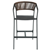 Σκαμπό Bar SANTORINI Μαύρο/Φυσικό Αλουμίνιο/Rattan 55x56x99cm