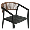 Σκαμπό Bar SANTORINI Μαύρο/Φυσικό Αλουμίνιο/Rattan 55x56x99cm