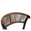Σκαμπό Bar SANTORINI Μαύρο/Φυσικό Αλουμίνιο/Rattan 55x56x99cm