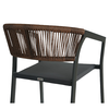 Σκαμπό Bar SANTORINI Ανθρακί/Φυσικό Αλουμίνιο/Rattan 55x56x99cm