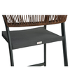 Σκαμπό Bar SANTORINI Ανθρακί/Φυσικό Αλουμίνιο/Rattan 55x56x99cm