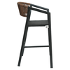 Σκαμπό Bar SANTORINI Ανθρακί/Φυσικό Αλουμίνιο/Rattan 55x56x99cm