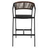 Σκαμπό Bar SANTORINI Ανθρακί/Φυσικό Αλουμίνιο/Rattan 55x56x99cm