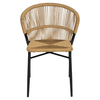 Καρέκλα Κήπου RIVIERA Μαύρο/Φυσικό Αλουμίνιο/Rattan 57x61x79cm