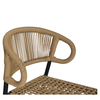 Σκαμπό Bar CEBU Μαύρο/Φυσικό Αλουμίνιο/Rattan 60x60x99cm