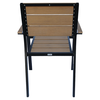 Πολυθρόνα Κήπου TOBAGO Μαύρο/Καρυδί Αλουμίνιο/Ξύλο 55x55x86cm