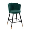 Σκαμπό Bar GESELL Με Πλάτη Πράσινο Βελούδο/Μέταλλο 50x50x90cm