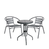 Σετ Τραπεζαρία Κήπου EARTH Μέταλλο Γκρι Με 2 Πολυθρόνες