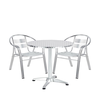 Σετ Τραπεζαρία Κήπου IO Αλουμίνιο Ασημί Με 2 Πολυθρόνες