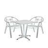 Σετ Τραπεζαρία Κήπου CALLISTO Αλουμίνιο Ασημί Με 2 Πολυθρόνες