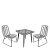 Σετ Τραπεζαρία Κήπου CALI Γκρι/Μαύρο Μέταλλο/Rattan/Γυαλί Με 2 Καρέκλες 14990454