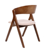 Καρέκλα Τραπεζαρίας LAODICE Καφέ/Καρυδί Ξύλο/Ύφασμα 52.5x56x83cm