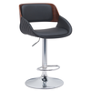 Σκαμπό Bar HAGEN Μαύρο/Καφέ Ξύλο/PU/Αλουμίνιο 52x51x89-110.5cm