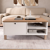 MIDGARD Living Room Coffee Table White/Natural 90x60x38.6 cm