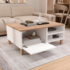 MIDGARD Living Room Coffee Table White/Natural 90x60x38.6 cm