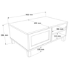 MUSPEL Natural Chipboard/Rattan Coffee Table 90x60x38.6 cm