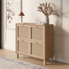 AESIR console table natural particle board/rattan 90x35x85.2 cm