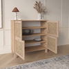 AESIR console table natural particle board/rattan 90x35x85.2 cm