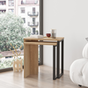 PERCIVAL Side Tables Set of 2 Natural/Black Chipboard/Metal 51x29.5x52.8cm / 44.5x24.5x47.8cm