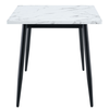 Τραπέζι Τραπεζαρίας IRWELL Λευκό Μάρμαρο/Μαύρο Μέταλλο/Μοριοσανίδα 120x80x75cm