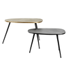 CURVE COFFEE TABLE SET 2ΤΕΜ ΜΑΥΡΟ BRASS 70x49x47