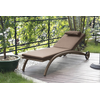 Rattan Ανακλινόμενη Ξαπλώστρα Με Ρόδες Σκελετός Αλουμινίου