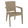 LORA Πολυθρόνα Κήπου Στοιβαζόμενη, PP (Rattan Look) Απόχρωση Cappuccino