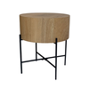 MADERA SIDE TABLE ΦΥΣΙΚΟ ΜΑΥΡΟ 45x45x45