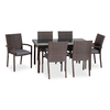 Τραπεζαρία Rattan Με Μεταλλικό Σκελετό 150x90x72cm Σέτ 7 Τεμαχίων