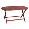 Ξύλινο Οβάλ Πτυσσόμενο Τραπέζι Red Shorea 140 x 80 x H75cm