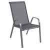 Γκρί Μεταλλική Στοιβαζόμενη Πολυθρόνα Με Textilene Ύφασμα 55 x 73 x 92(h)cm