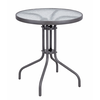 Στρογγυλό Μεταλλικό Τραπέζι Με Τζάμι 80 x 70(h)cm