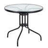 Στρογγυλό Μεταλλικό Τραπέζι Με Τζάμι 80 x 70(h)cm