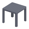 Dark Grey Τετράγωνο Βοηθητικό Τραπεζάκι Πολυπροπυλενίου Με Uv Προστασία 45 x 45 x 40(H)cm