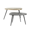 CURVE COFFEE TABLE SET 2ΤΕΜ ΜΑΥΡΟ BRASS 70x49x47