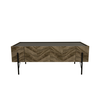 PARKE COFFEE TABLE ΜΑΥΡΟ ΦΥΣΙΚΟ ΜΕ PATTERN ΜΑΥΡΟ 120x63x45