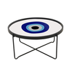 BLUE EYES COFFEE TABLE ΠΟΛΥΧΡΩΜΟ ΜΕ PATTERN ΛΕΥΚΟ 75x75x37.5