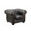 CHESTERFIELD Birmingham Πολυθρόνα Σαλονιού Καθιστικού, Δέρμα Antique Grey