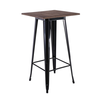 RELIX Wood Τραπέζι Bar-Pro, Μέταλλο Βαφή Μαύρο, Επιφάνεια Κ/Π Εμποτισμού Καρυδί