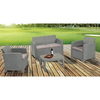 SAVANNA Set Σαλόνι Κήπου Βεράντας K/D, PP-UV Sand Grey Μαξιλάρια Μπεζ