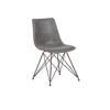 PANTON Καρέκλα Μέταλλο Βαφή Μαύρη, PU Vintage Grey