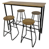 PUB Set Bar Τραπέζι + 4 Σκαμπό, Μέταλλο Βαφή Ανθρακί - Antique Brown