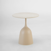 EARTH COFFEE TABLE BEIGE ΜΕ ΟΨΗ ΜΑΡΜΑΡΟΥ 50x50x54.5cm