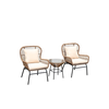 SALSA MAX Set Κήπου - Βεράντας Μέταλλο Βαφή Μαύρο, Wicker Φυσικό: Τραπεζάκι+2 Πολυθρόνες