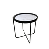 ALABASTER SIDE TABLE ΛΕΥΚΟ ΜΕ PATTERN ΜΑΥΡΟ 53x53x55