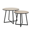 CRUZ SIDE TABLE SET 2ΤΕΜ ΦΥΣΙΚΟ ΜΑΥΡΟ 50x50x40